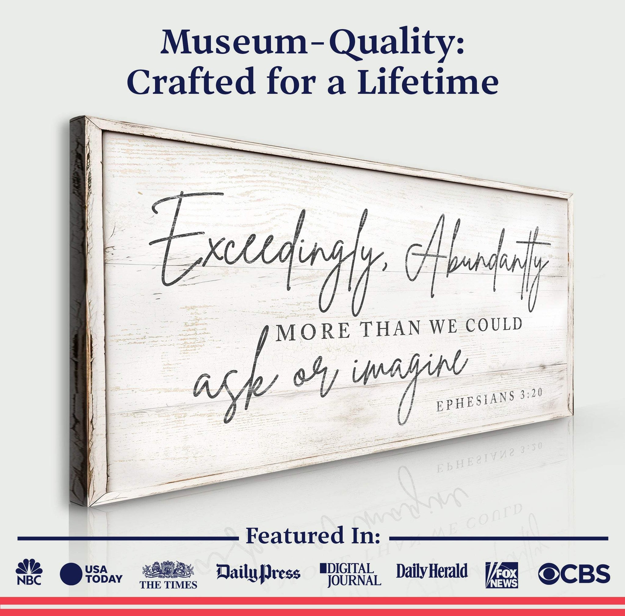 Exceedingly, Abundantly More Than We Could Ask Or Imagine Faith Sign III - Tailored Canvases - Flyclothing LLC
