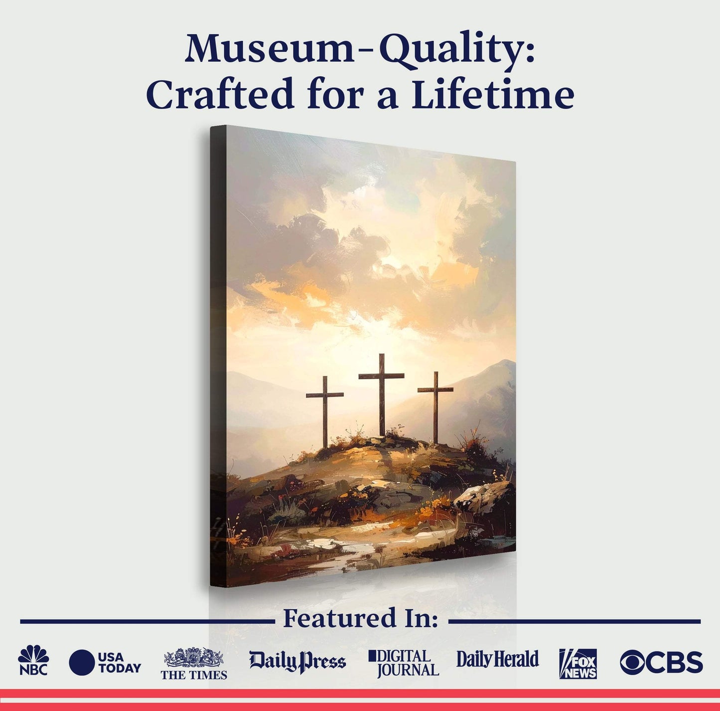 Three Crosses on Calvary Faith Wall Art - Tailored Canvases - Flyclothing LLC