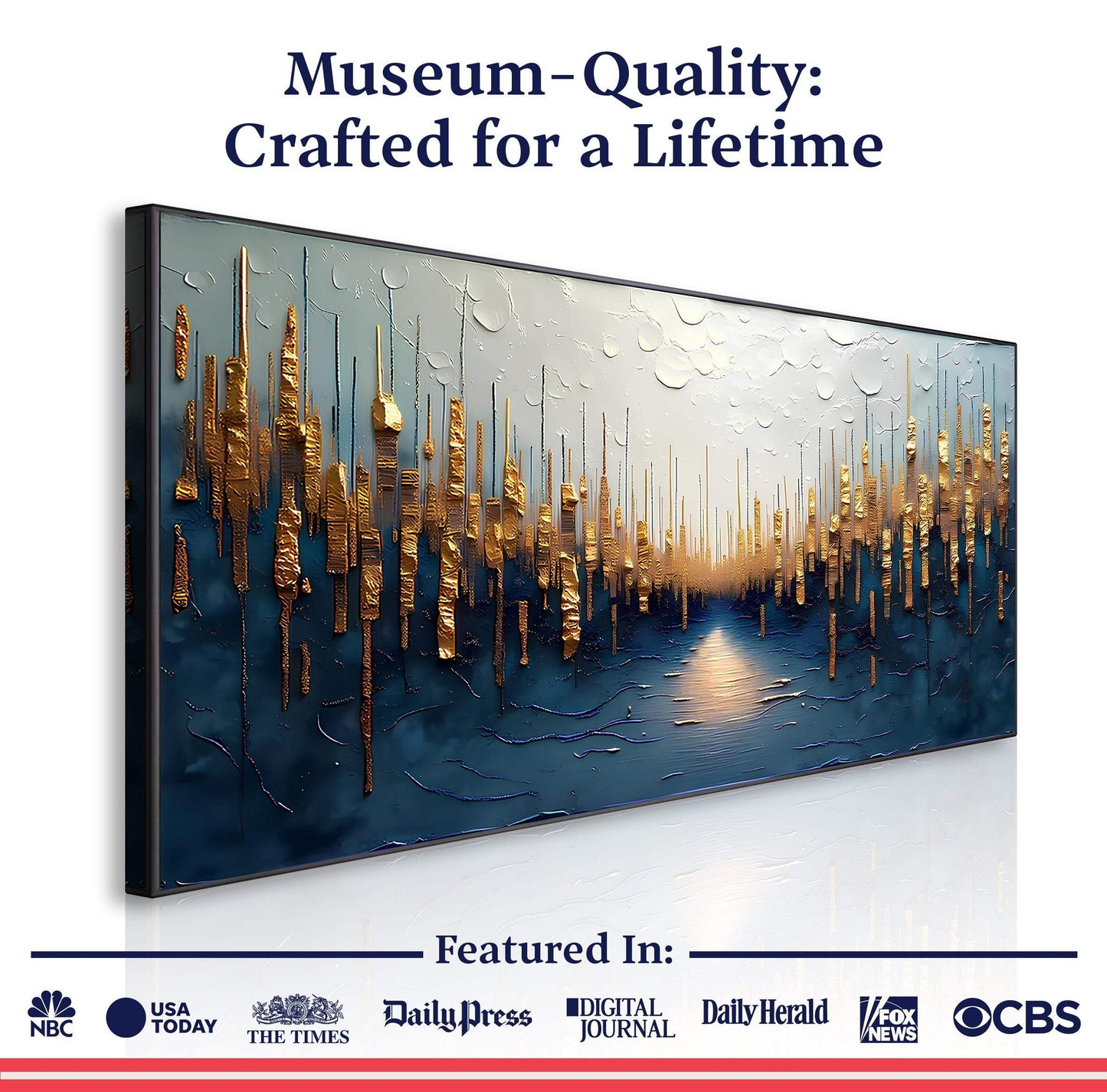 Golden Forest Reflection Abstract Wall Art - Tailored Canvases - Flyclothing LLC
