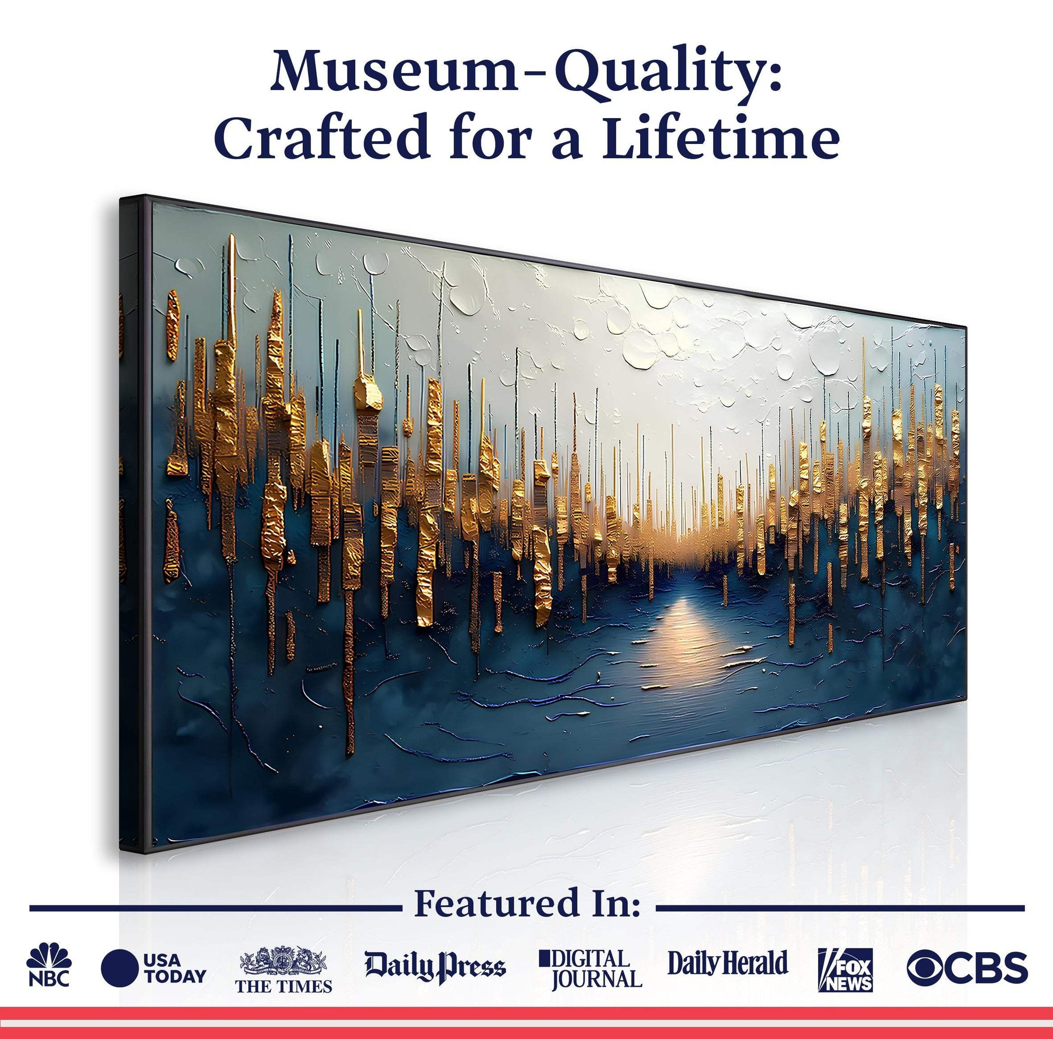 Golden Forest Reflection Abstract Wall Art - Tailored Canvases - Flyclothing LLC