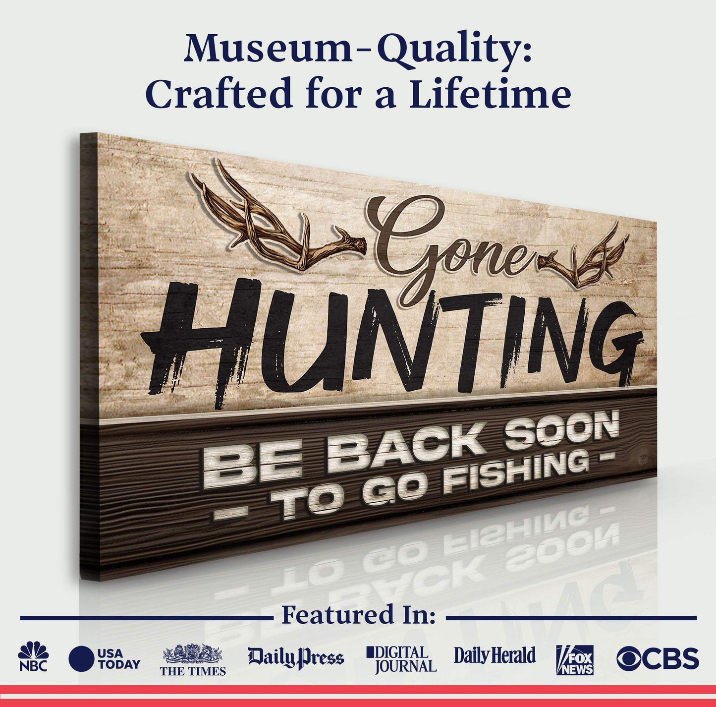 Gone Hunting Sign II - Tailored Canvases - Flyclothing LLC