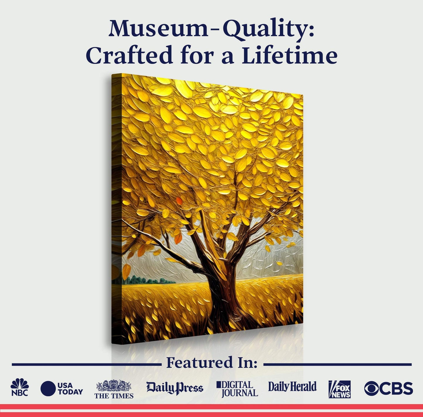 Golden Tree Breeze Wall Art - Tailored Canvases - Flyclothing LLC