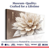 Single Beige Flower Abstract Wall Art - Tailored Canvases - Flyclothing LLC