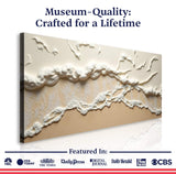 Beige Abstract Ocean Waves Wall Art - Tailored Canvases - Flyclothing LLC