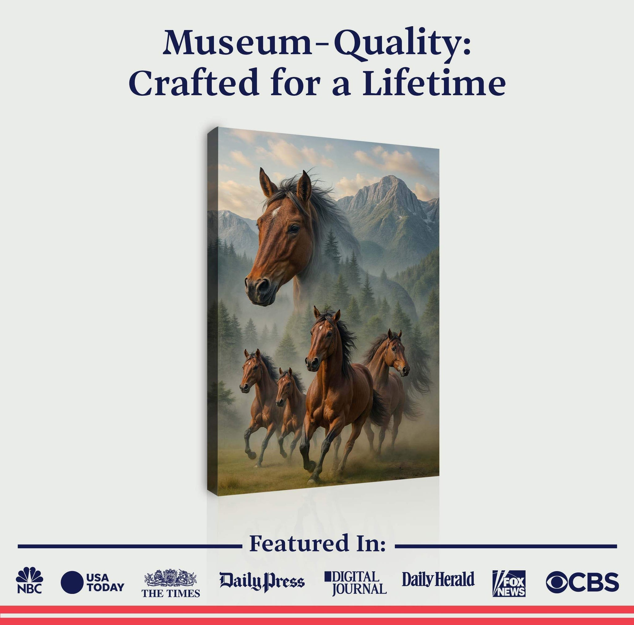 Galloping Horse Double Exposure Wall Art - Tailored Canvases - Flyclothing LLC