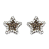 LOAS1384 - Rhodium Plating 925 Sterling Silver Earrings with AAA Grade CZ  in Clear and Black - Alamode