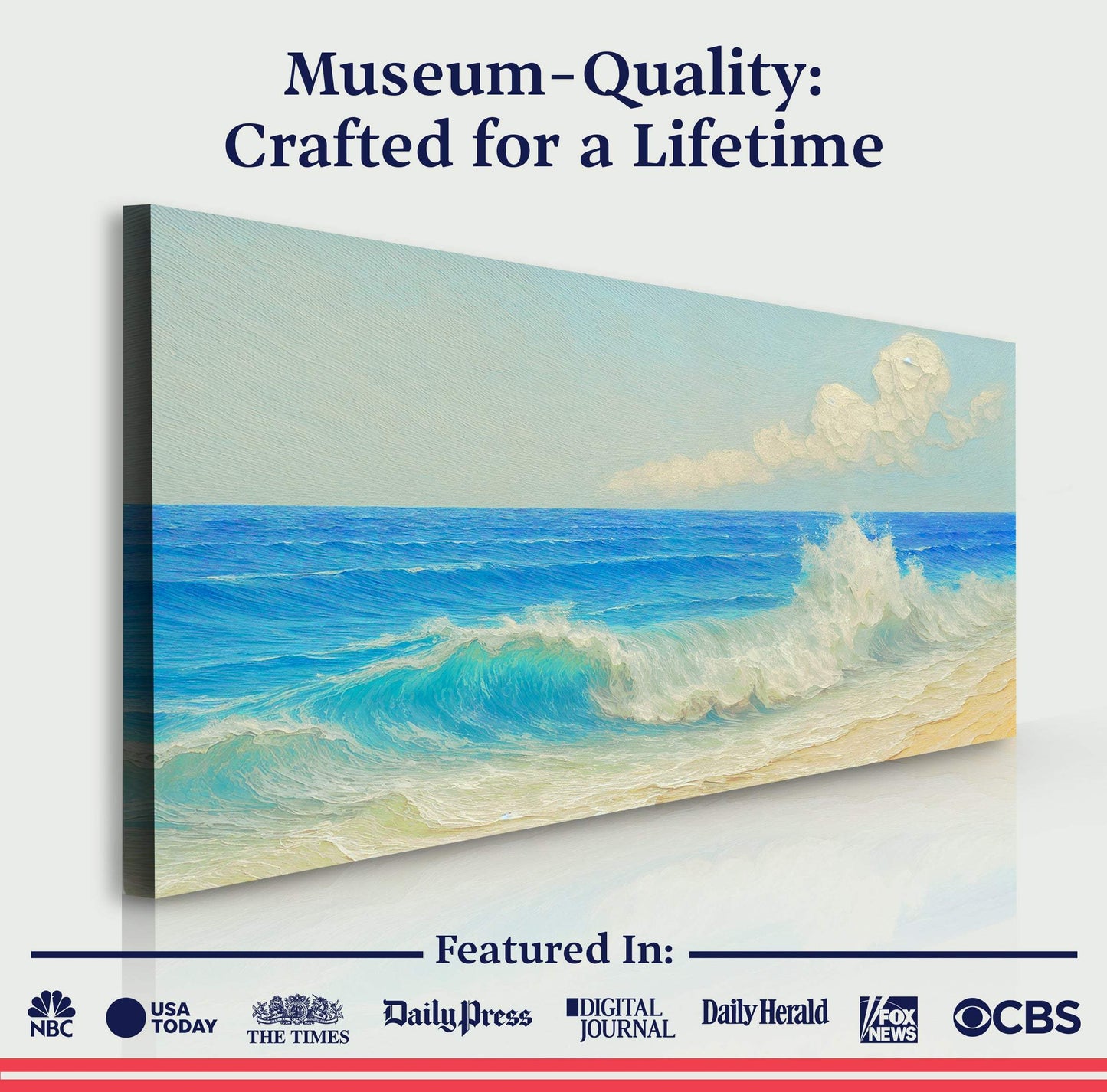 Serene Ocean Wave Coastal Wall Art XIII - Tailored Canvases - Flyclothing LLC