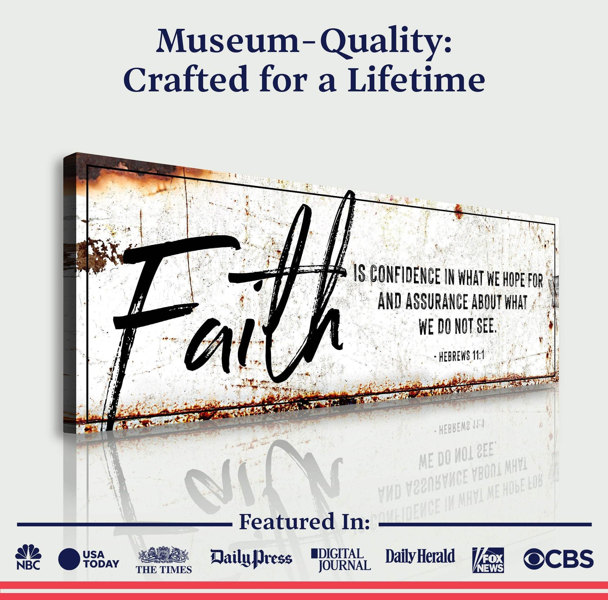 Faith Is Confidence - Hebrews 11:1 Faith Sign III - Tailored Canvases - Flyclothing LLC