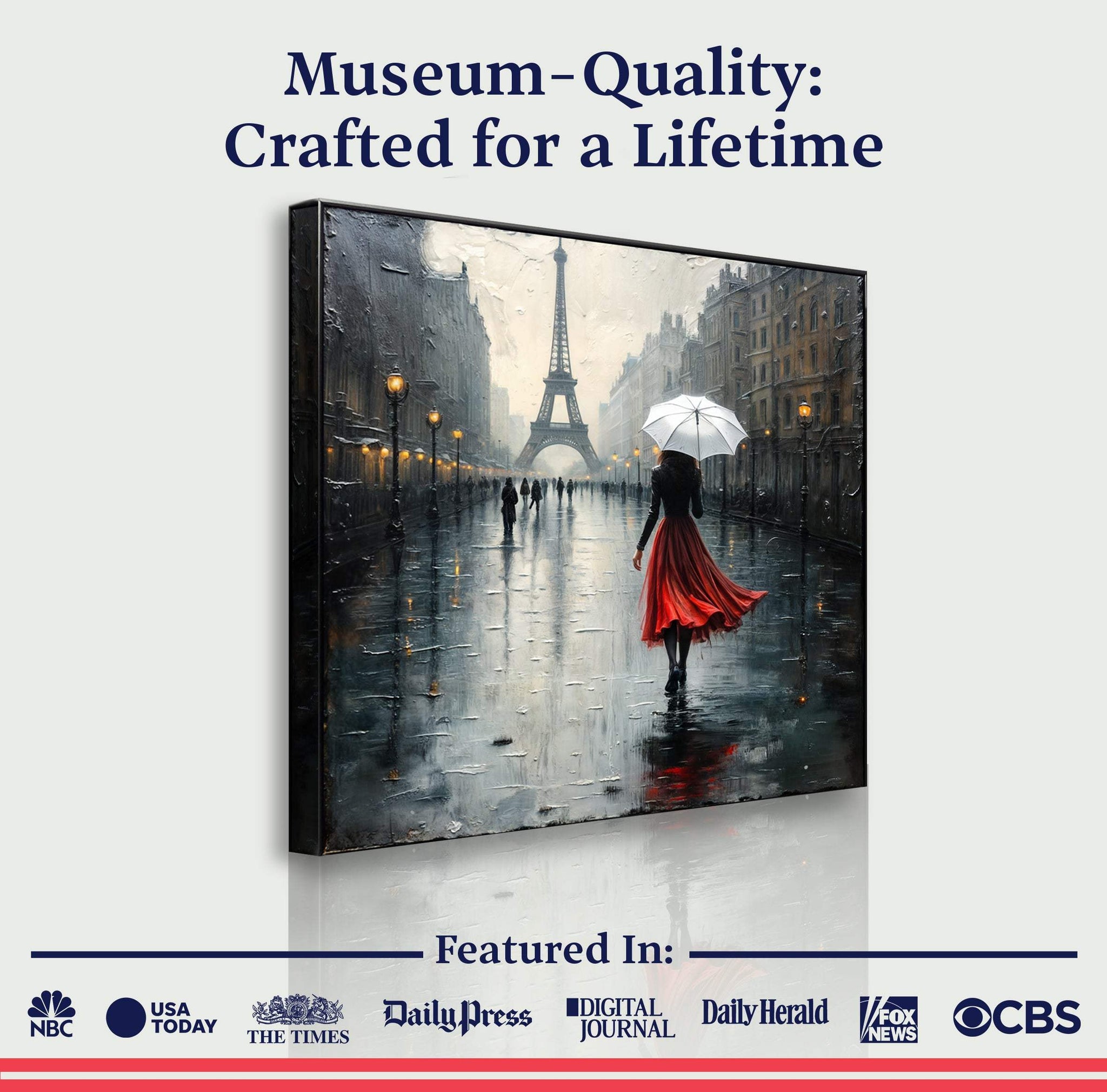 Paris Stroll Painting Wall Art - Tailored Canvases - Flyclothing LLC
