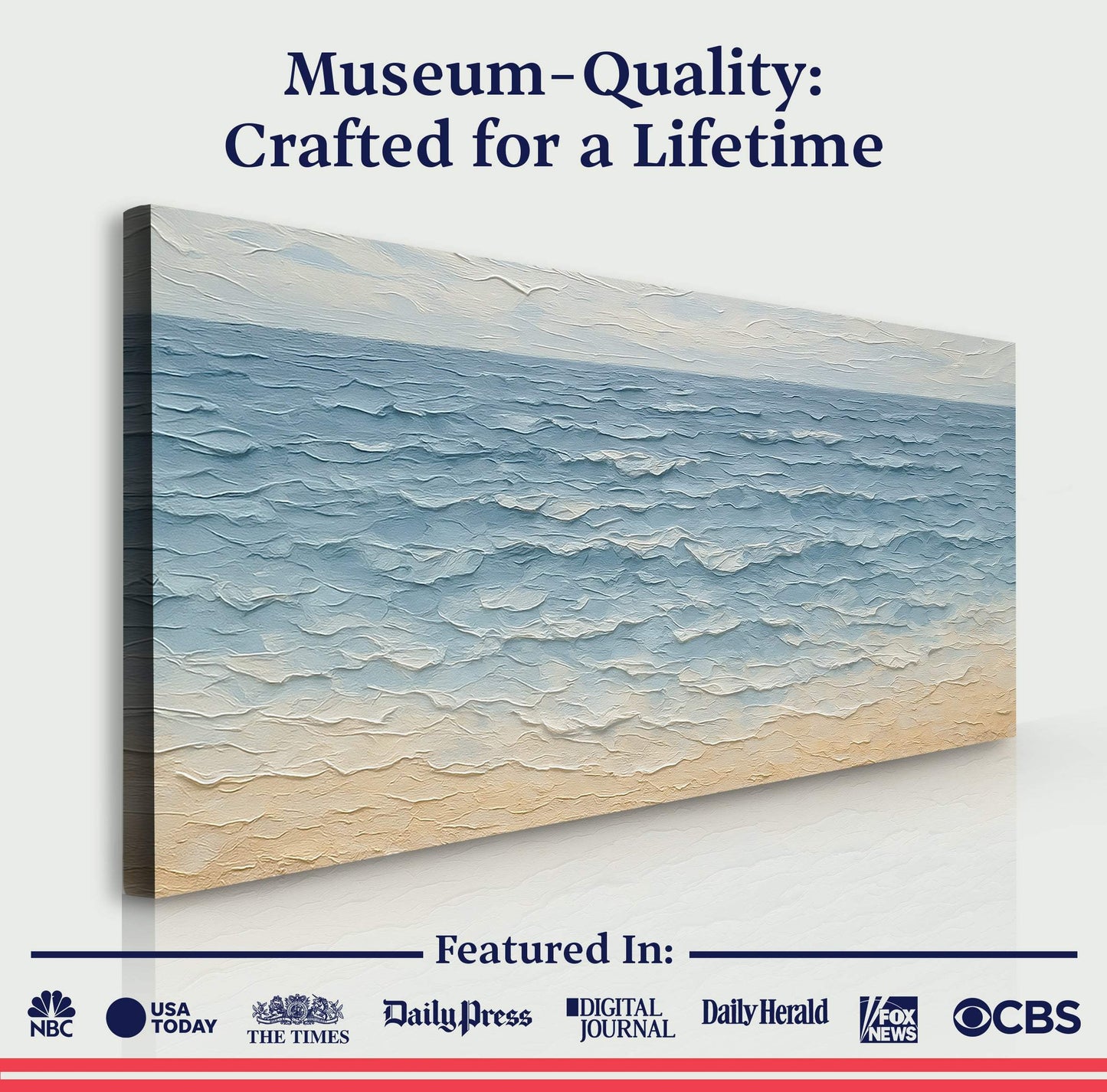 Serene Ocean Wave Coastal Wall Art VI - Tailored Canvases - Flyclothing LLC