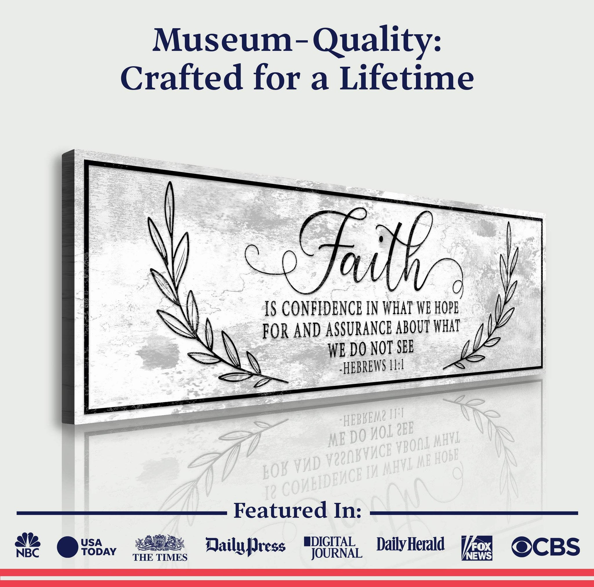 Faith Is Confidence - Hebrews 11:1 Faith Sign II - Tailored Canvases - Flyclothing LLC
