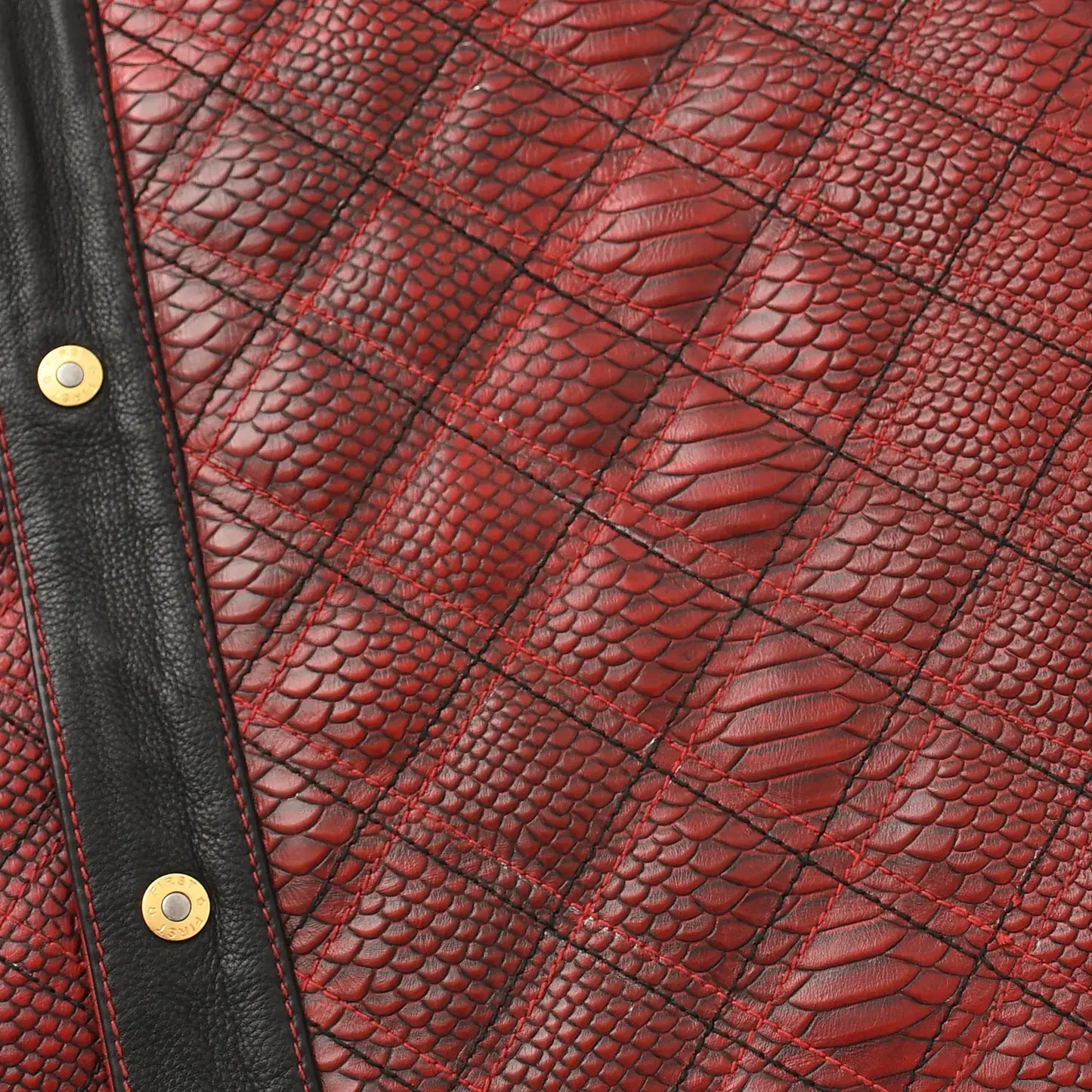 Kingsnake Men’s Motorcycle Leather Vest - First Manufacturing Company - Flyclothing LLC