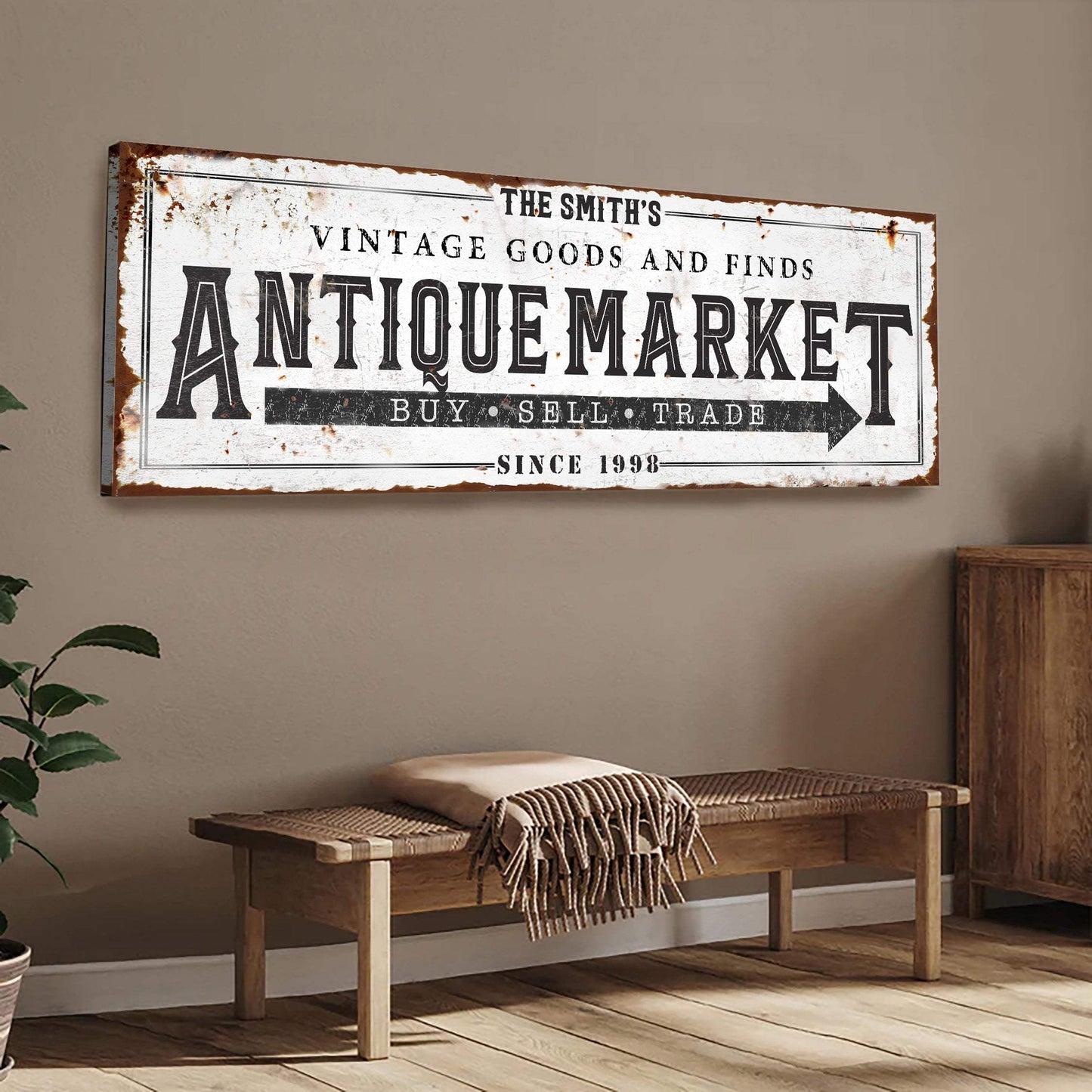 Vintage Antique Market Sign II - Tailored Canvases - Flyclothing LLC