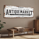Vintage Antique Market Sign II - Tailored Canvases - Flyclothing LLC