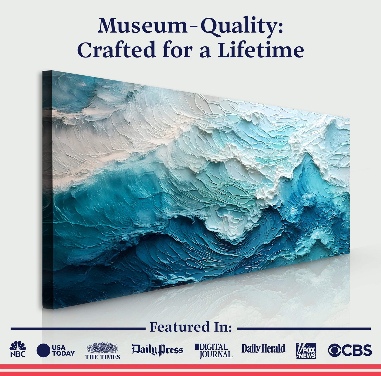 Blue Ocean Coastal Wall Art II - Tailored Canvases - Flyclothing LLC