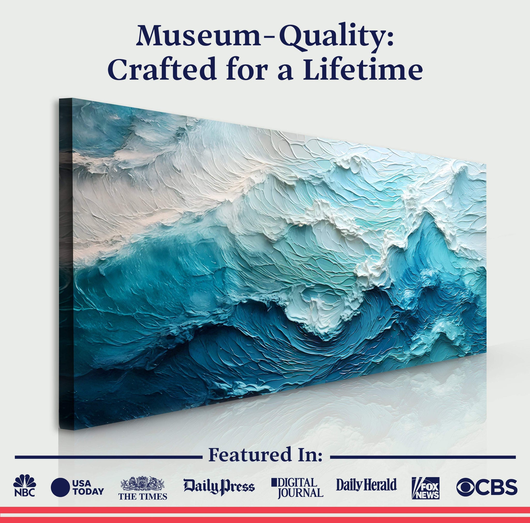 Blue Ocean Coastal Wall Art II - Tailored Canvases - Flyclothing LLC