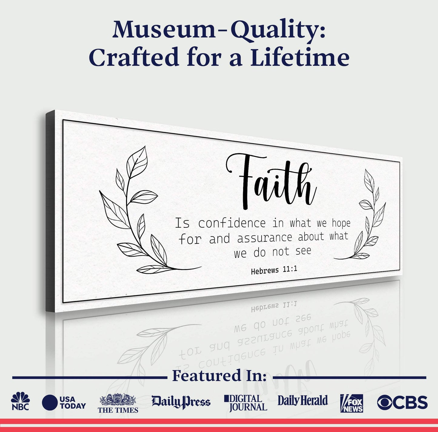 Faith Is Confidence - Hebrews 11:1 Faith Sign - Tailored Canvases - Flyclothing LLC