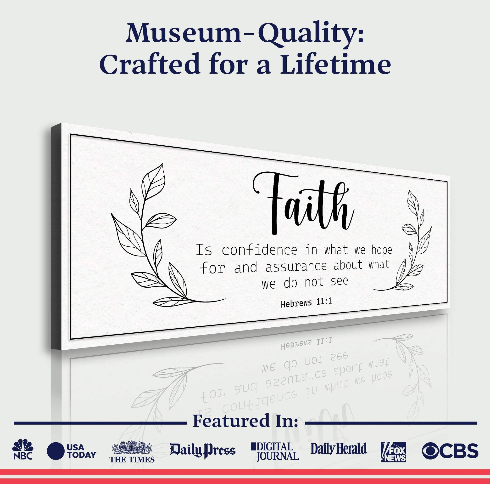 Faith Is Confidence - Hebrews 11:1 Faith Sign - Tailored Canvases - Flyclothing LLC