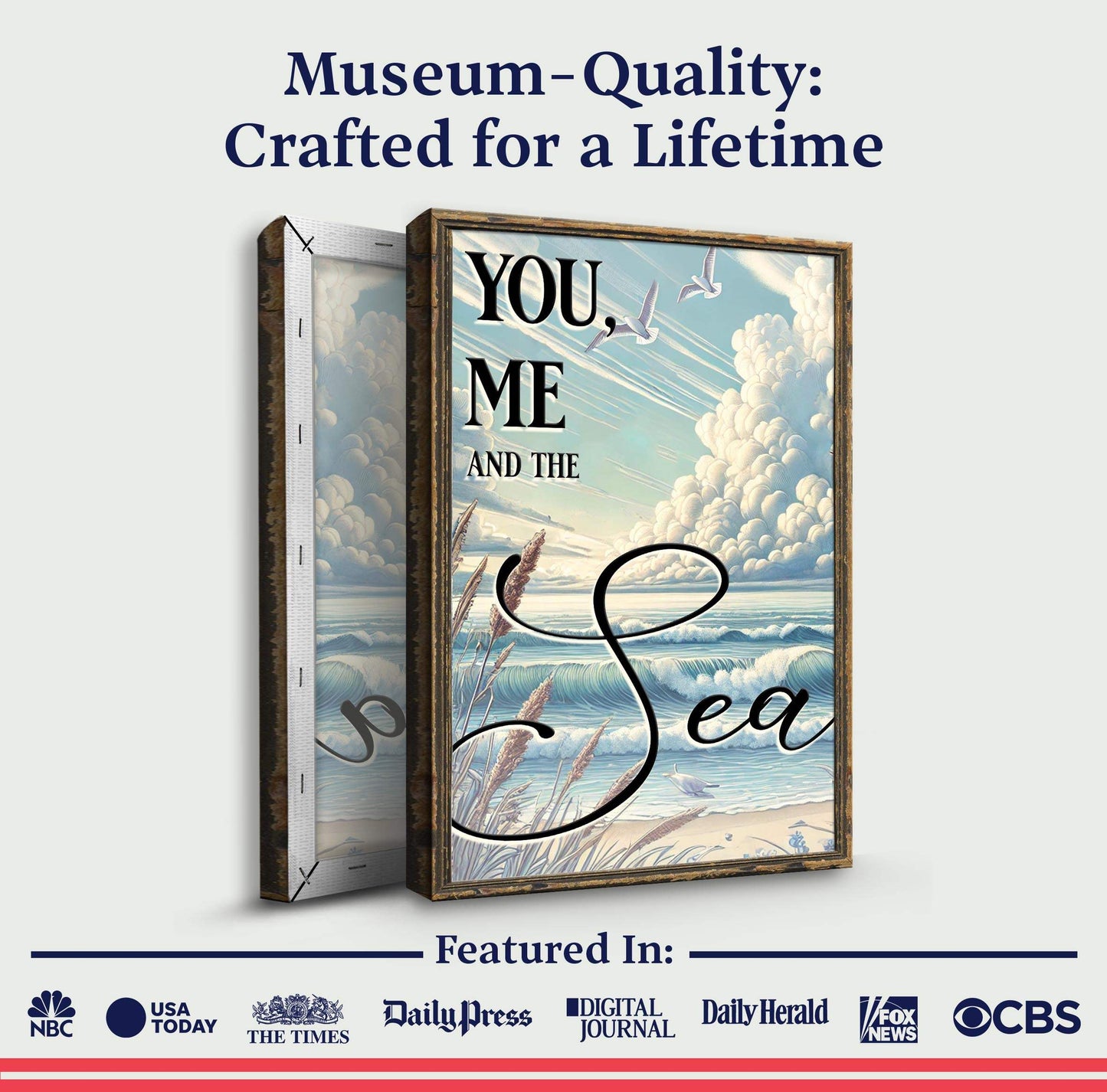 You Me and the Sea Coastal Sign III - Tailored Canvases - Flyclothing LLC