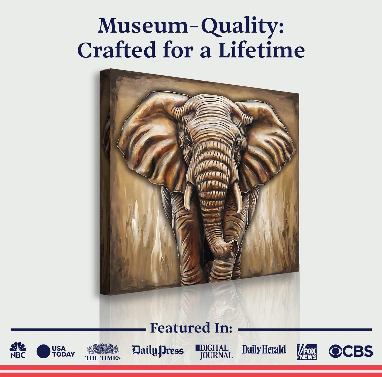 3D Elephant Wall Art - Tailored Canvases - Flyclothing LLC