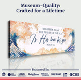 Mightier Than the Waves of the Sea Psalm 93:4 Faith Sign IV - Tailored Canvases - Flyclothing LLC