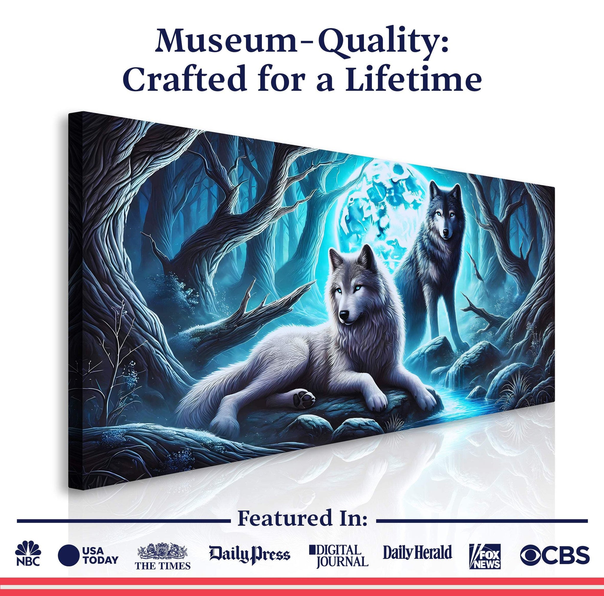3D Wolves Wall Art - Tailored Canvases - Flyclothing LLC
