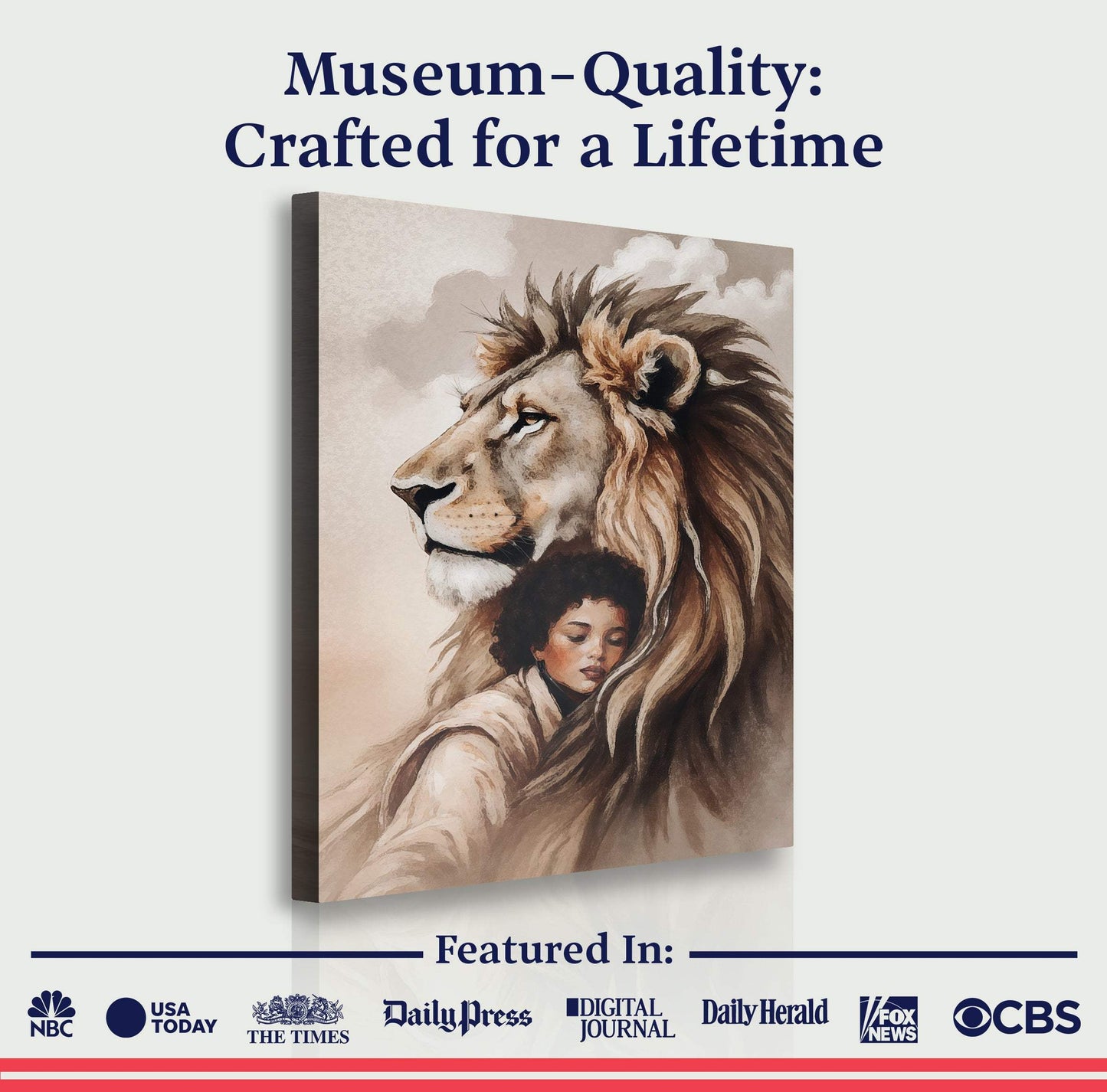 Lion And Girl Faith Wall Art - Tailored Canvases - Flyclothing LLC