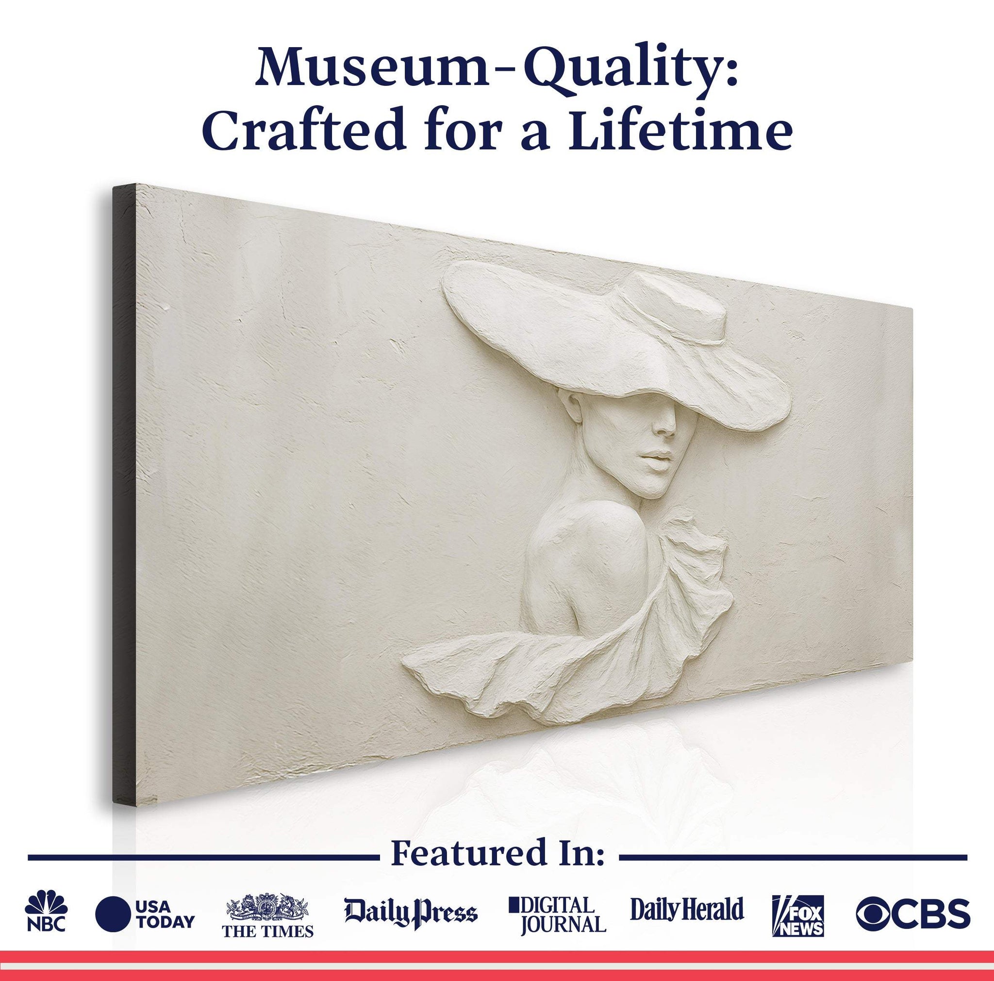 3D Minimalist Female Portrait Wall Art - Tailored Canvases - Flyclothing LLC