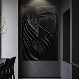 Modern Black Waves Wall Art - Tailored Canvases - Flyclothing LLC