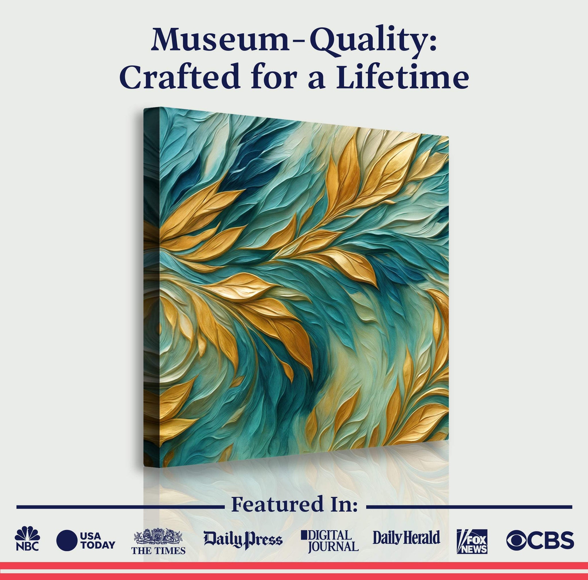 Abstract Gold And Blue Frosty Wall Art - Tailored Canvases - Flyclothing LLC