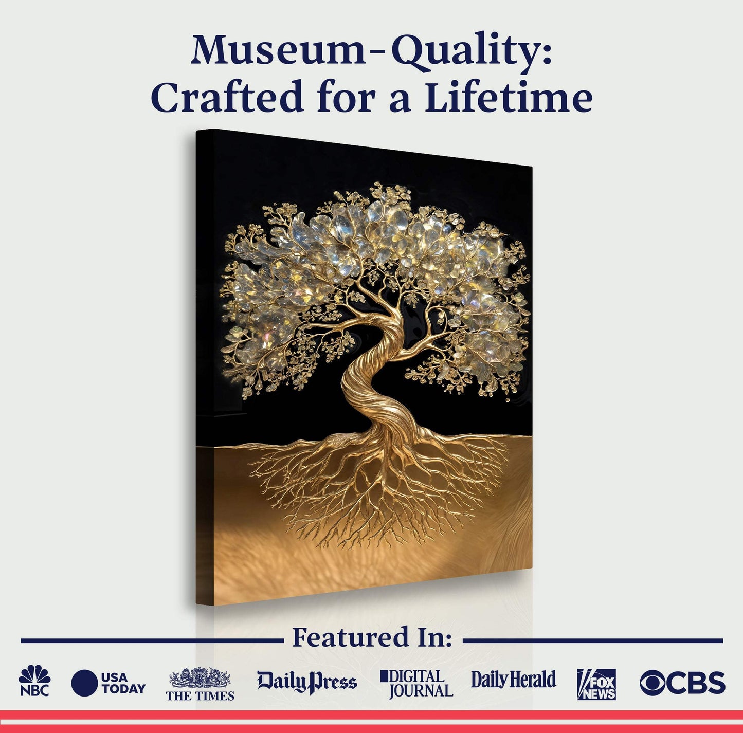3D Minimalist Tree of Life Wall Art - Tailored Canvases - Flyclothing LLC