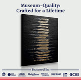 Black And Gold Abstract Minimalist Wall Art - Tailored Canvases - Flyclothing LLC