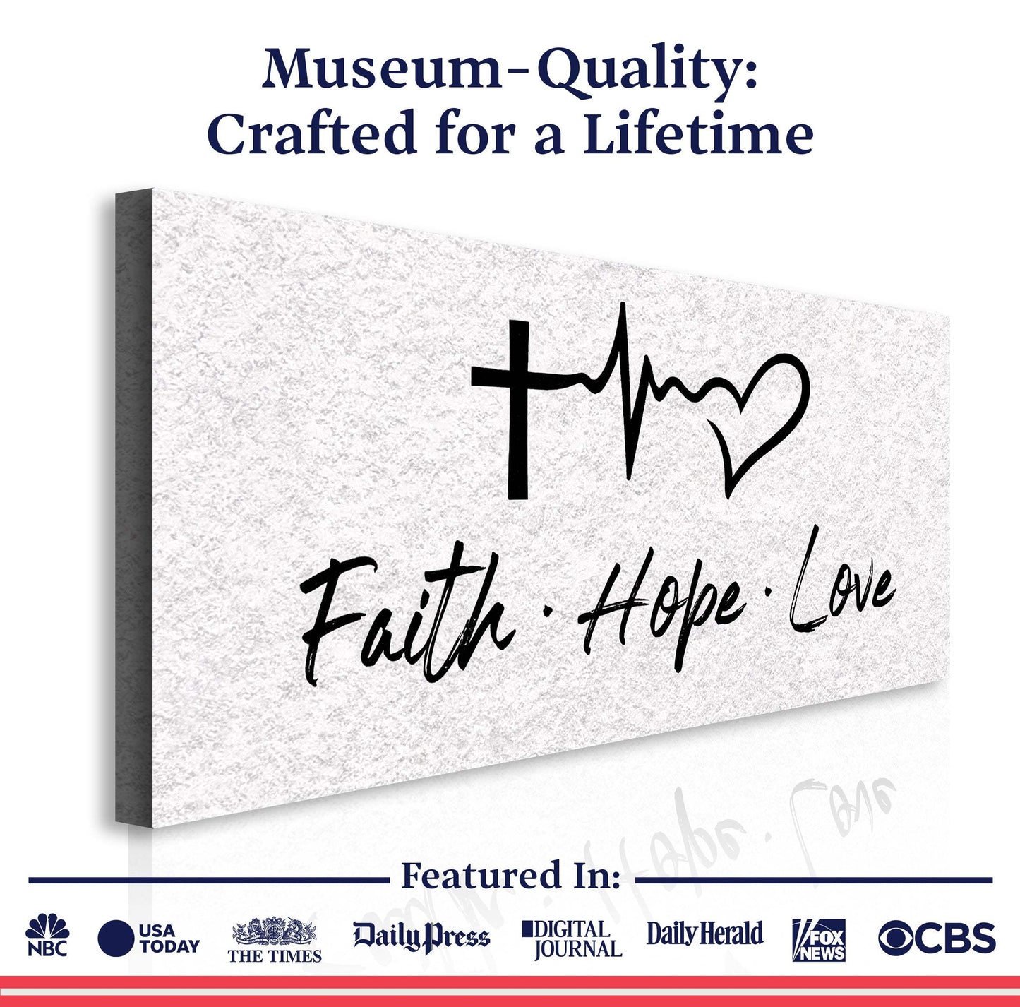 Faith, Hope, Love Faith Wall Art II - Tailored Canvases - Flyclothing LLC