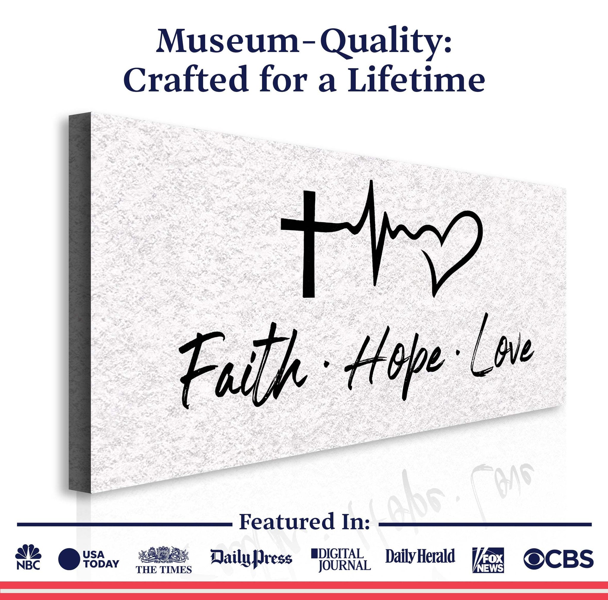 Faith, Hope, Love Faith Wall Art II - Tailored Canvases - Flyclothing LLC
