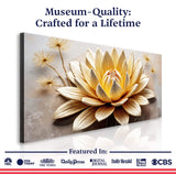 Golden Lotus Minimalist Abstract Wall Art II - Tailored Canvases - Flyclothing LLC