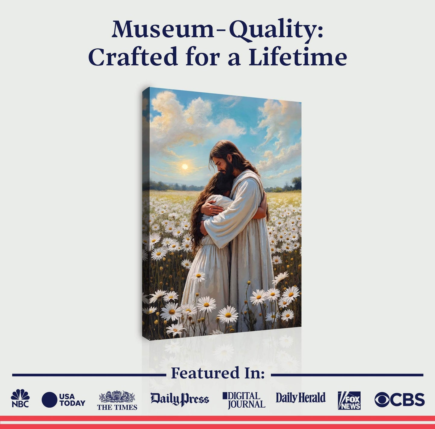 Jesus Hugging Woman Faith Wall Art - Tailored Canvases - Flyclothing LLC