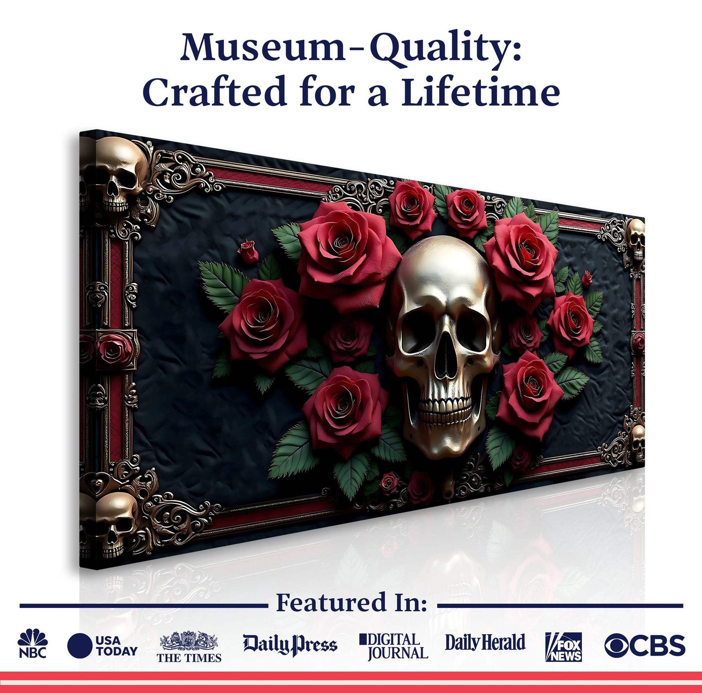3D Vintage Skull Wall Art III - Tailored Canvases - Flyclothing LLC