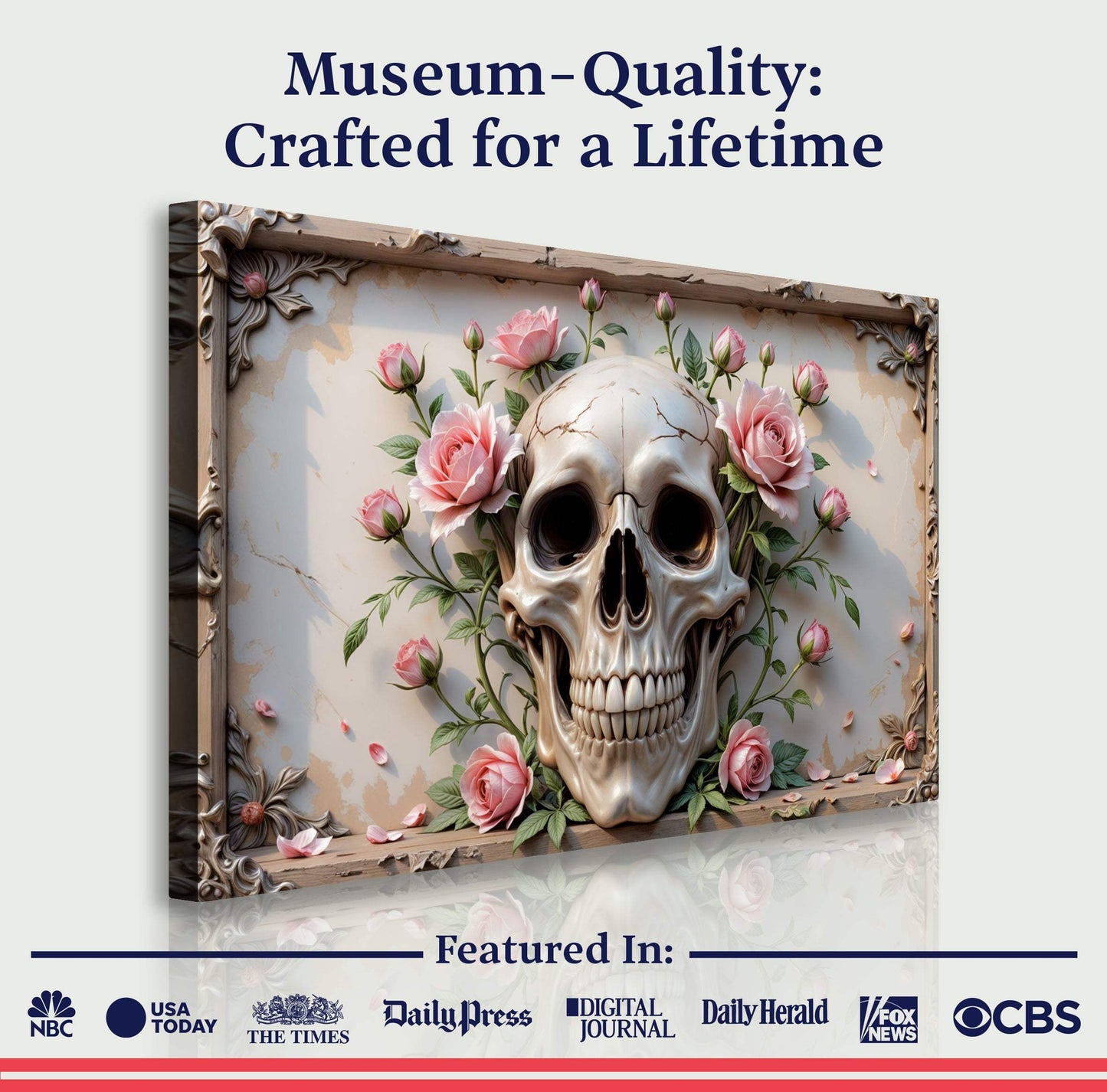 3D Rose And Skull Wall Art V - Tailored Canvases - Flyclothing LLC