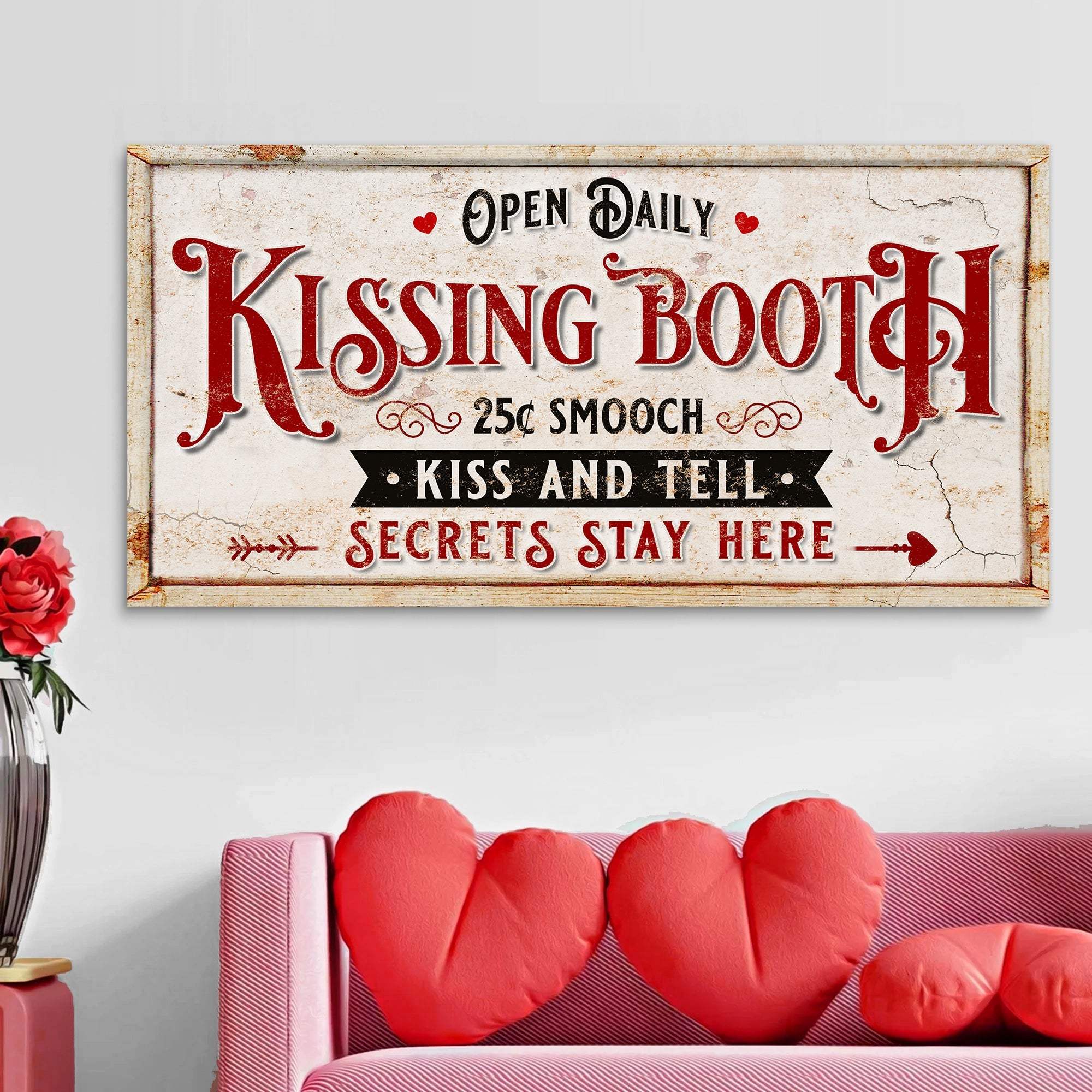 Vintage Rustic Kissing Booth Sign IV - Tailored Canvases - Flyclothing LLC