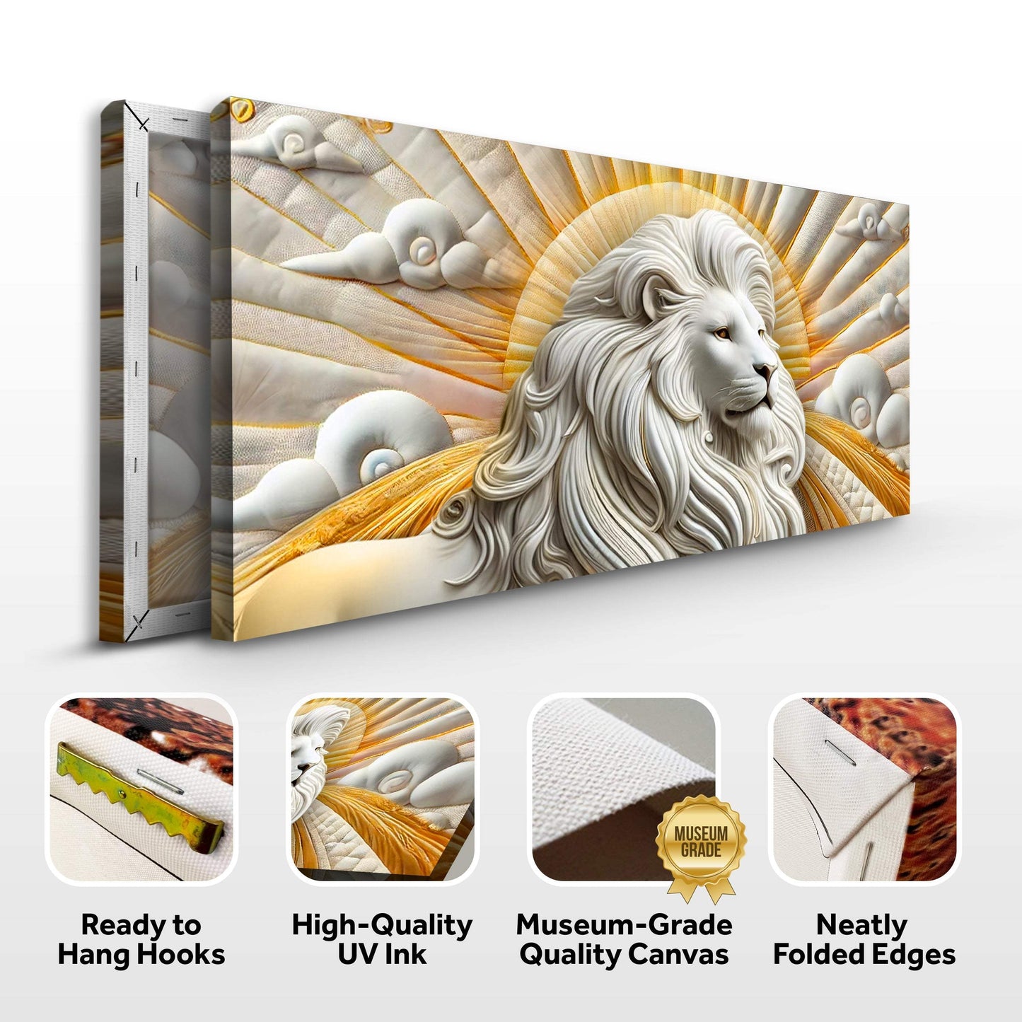 3D Majestic Lion Wall Art III - Tailored Canvases - Flyclothing LLC