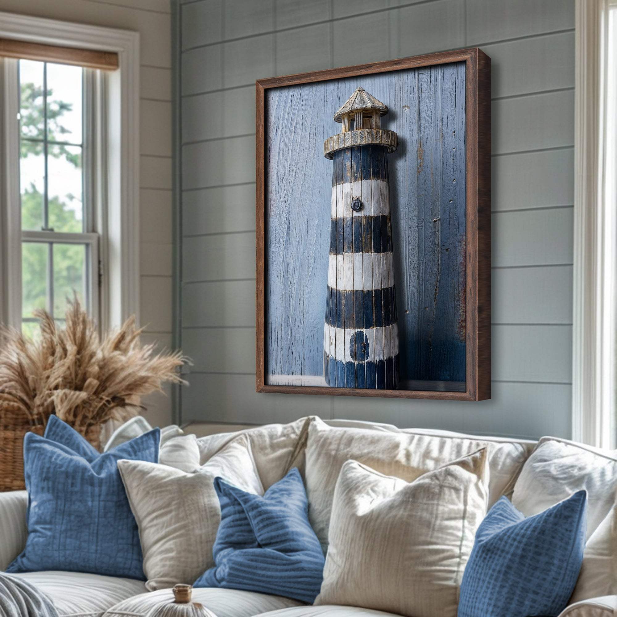 Wooden Lighthouse Coastal Wall Art - Tailored Canvases - Flyclothing LLC