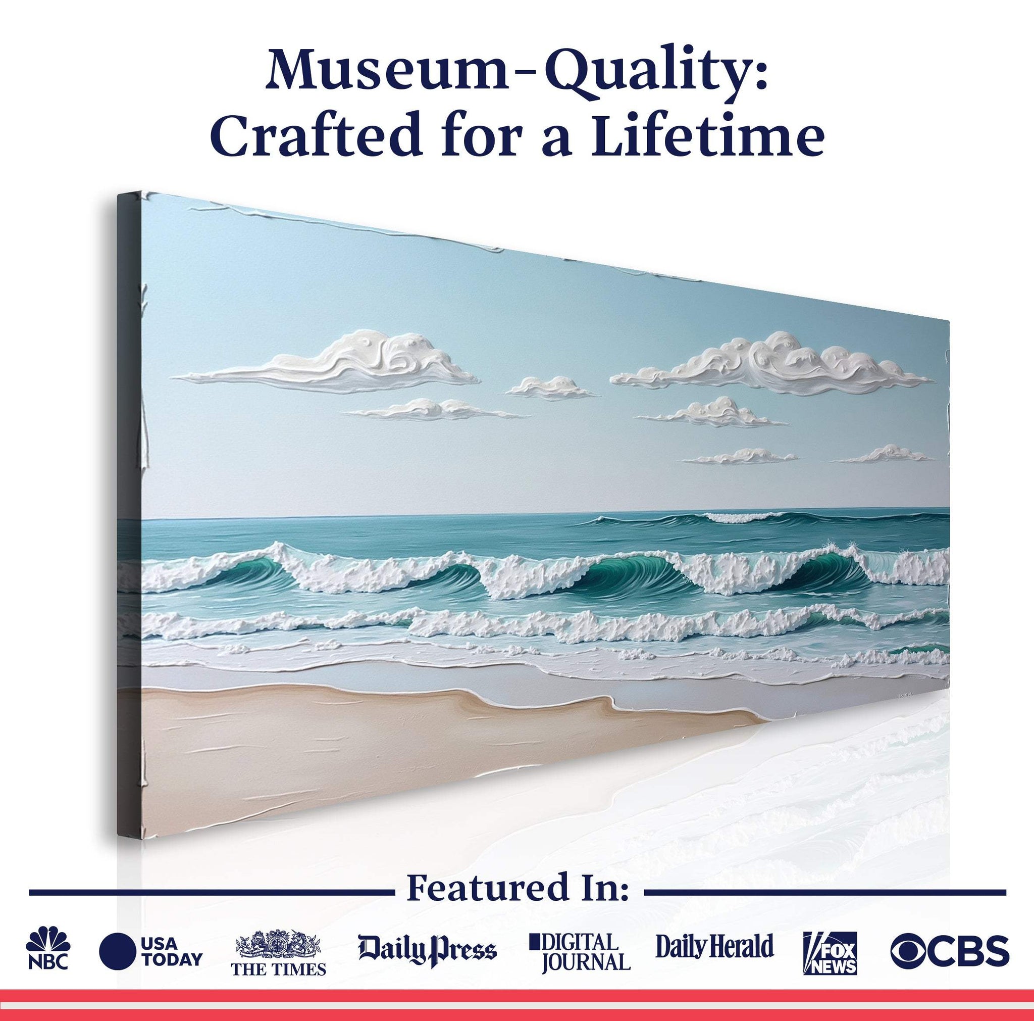 Serene Ocean Wave Coastal Wall Art XI - Tailored Canvases - Flyclothing LLC