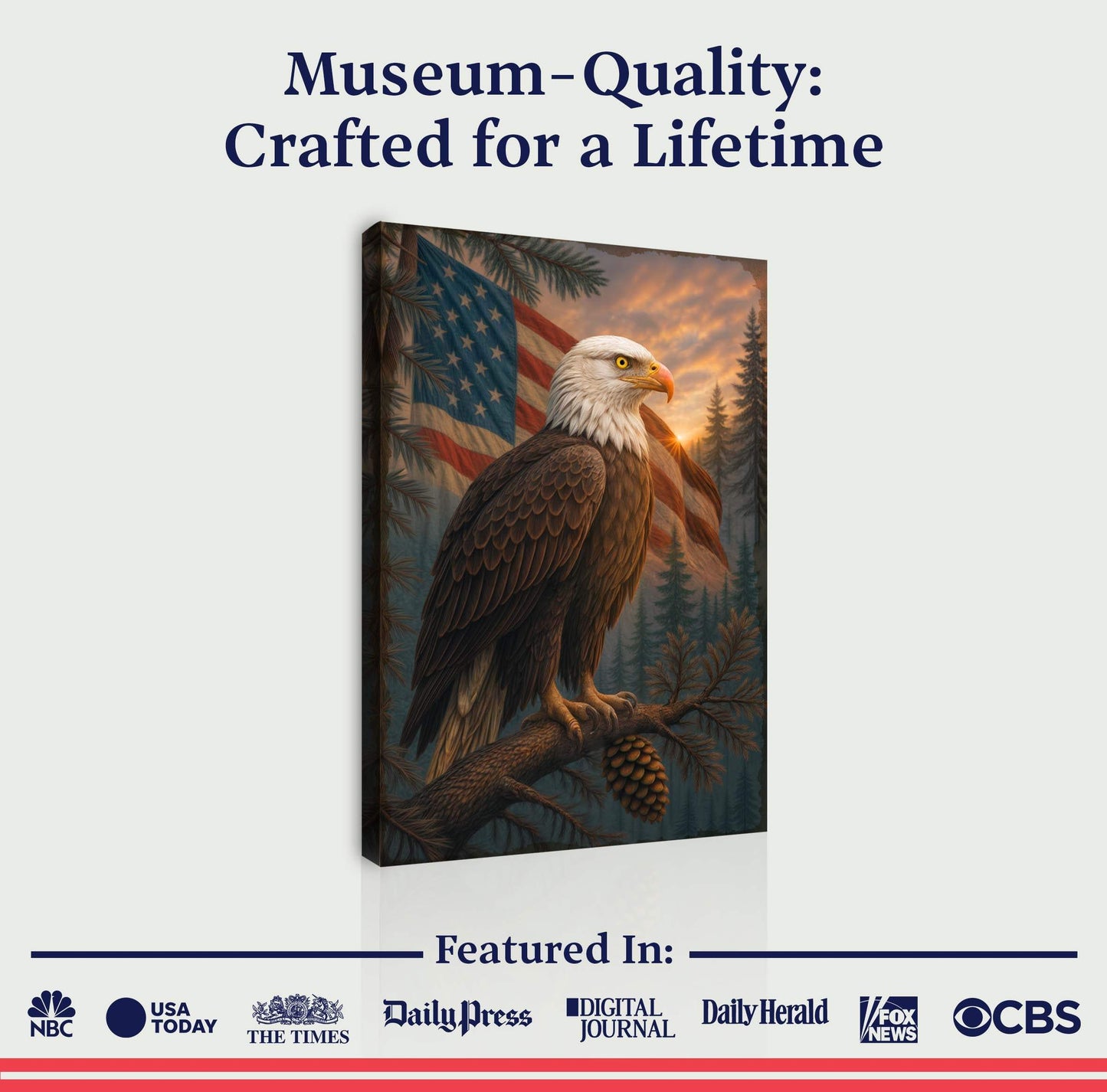 Sentinel of the Pines Eagle Wall Art - Tailored Canvases - Flyclothing LLC
