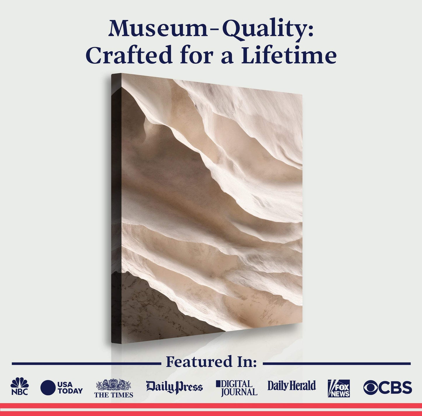 Light Neutral Impasto Wall Art - Tailored Canvases - Flyclothing LLC