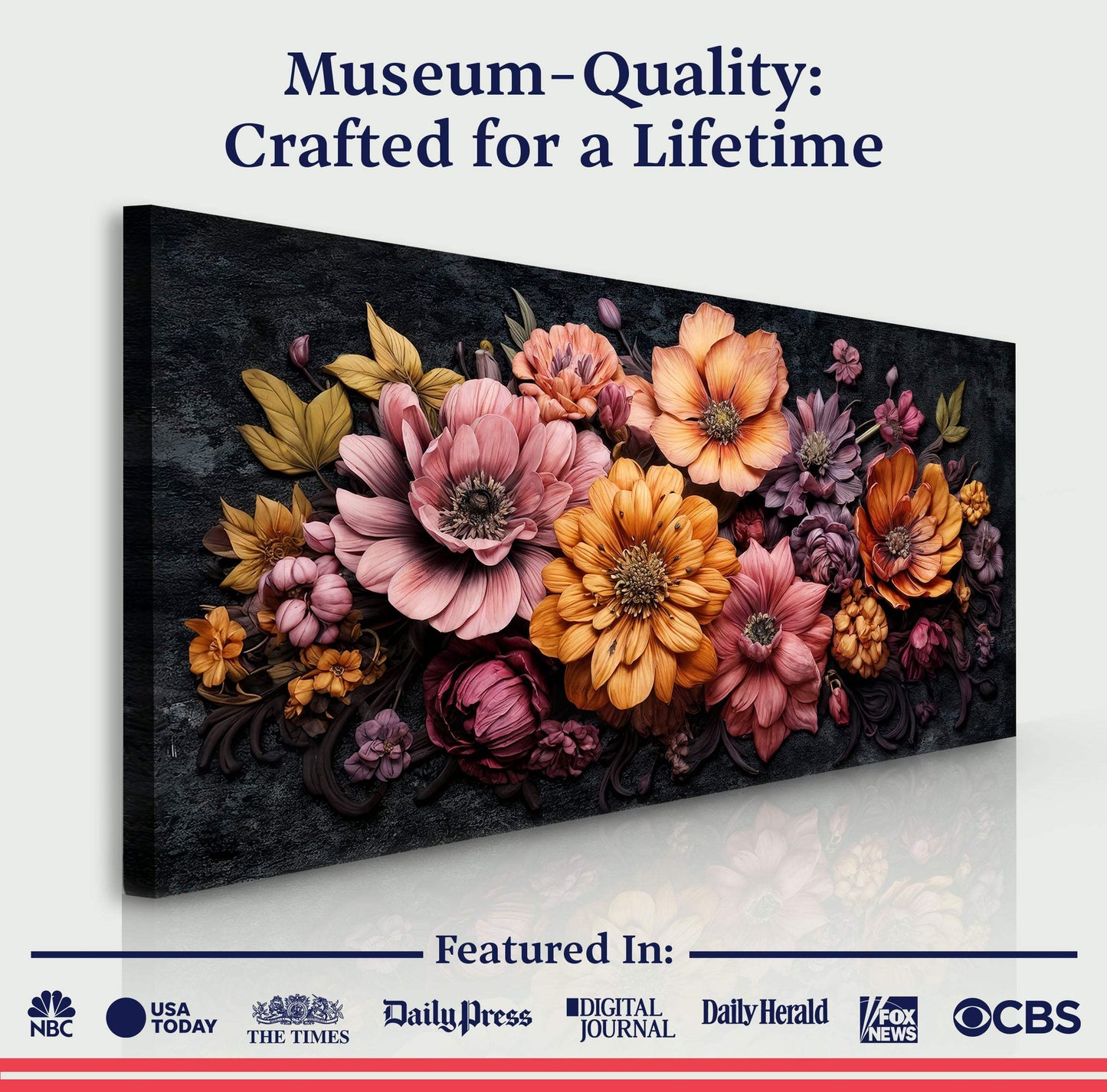 Colorful Floral Realistic Wall Art - Tailored Canvases - Flyclothing LLC