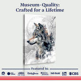 Wolf Double Exposure Wall Art - Tailored Canvases - Flyclothing LLC