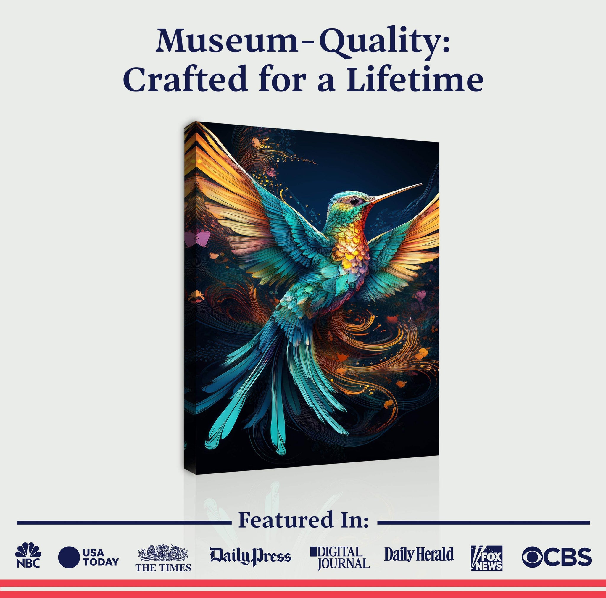Humming Bird Abstract Wall Art II - Tailored Canvases - Flyclothing LLC