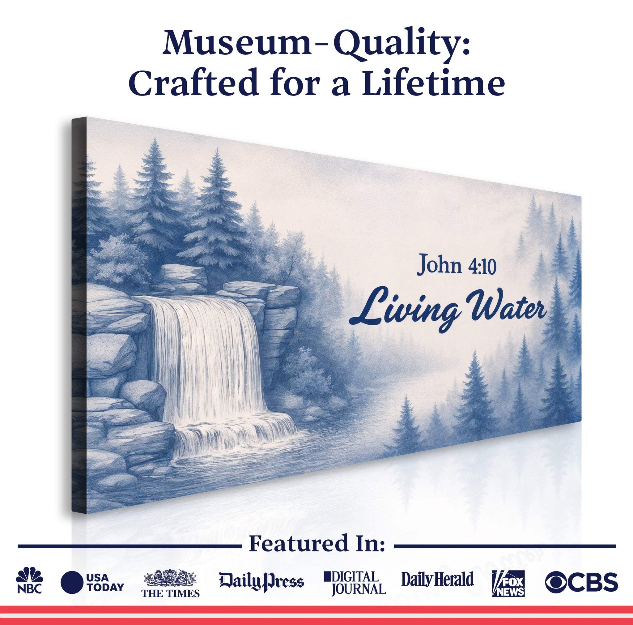 Living Water - John 4:10 Faith Sign - Tailored Canvases - Flyclothing LLC