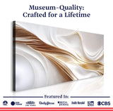 White and Gold Abstract Wall Art - Tailored Canvases - Flyclothing LLC