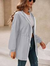 Ivy Lane Outdoor Waterproof Long Sleeve Hooded Windbreaker - Trendsi - Flyclothing LLC